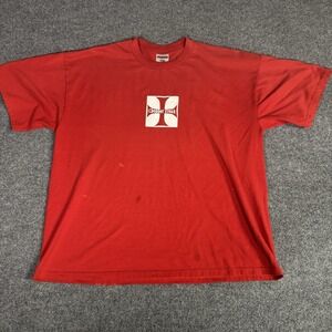 West Coast Choppers XL Red Biker T-Shirt Vintage Y2K Motorcycle Graphic Tee